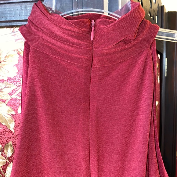 BRAND NEW BADGLEY MISCHKA RUCHED HALTER-NECK COCKTAIL DRESS- BURGUNDY SZ 0-4 - Picture 8 of 16